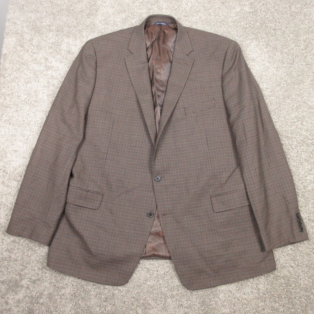 Ralph Ralph Lauren Jacket Mens 48 Brown Check Wool Blend Blazer Business Office